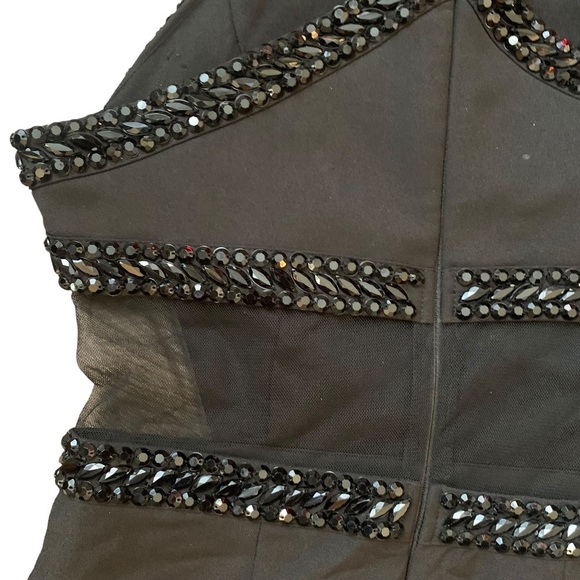 Gianni Bini Semi-formal beaded cocktail little black dress size small - Picture 7 of 8